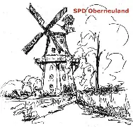 Historische Zeichnung der Oberneulander Mühle von Annemarie Mevissen